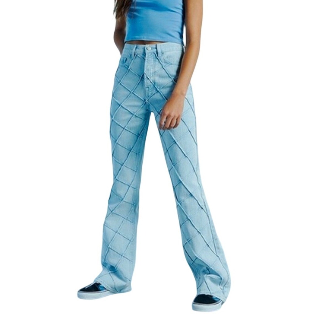 PacSun Womens Size 25 Lattice Pattern on Front Flare Retro Boho Festival Jean